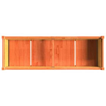 Garden Planter Wax Brown - Solid Pine Wood, 150x50x70 cm