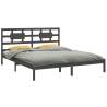 Grey Solid Wood Bed Frame 180x200 cm - Super King Size