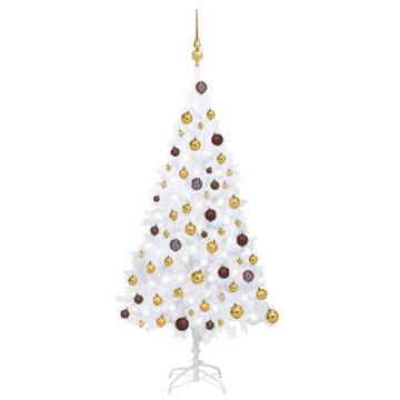 Artificial Pre-lit Christmas Tree with Ball Set White 120 cm