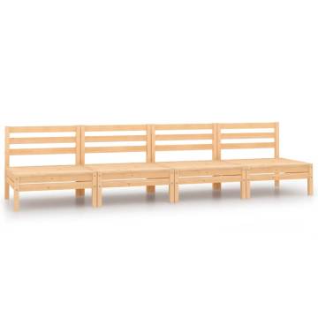 Garden Middle Sofas - 4 pcs Solid Pinewood | Hipo Market