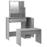 Stylish LED Dressing Table Set - Grey Sonoma Wood