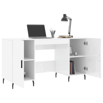 High Gloss White Desk 140x50x75 cm - Elegant & Practical