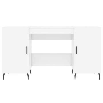 High Gloss White Desk 140x50x75 cm - Elegant & Practical