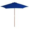 Outdoor Parasol with Wooden Pole Blue 270 cm Colour blue Quantity in Package 1 