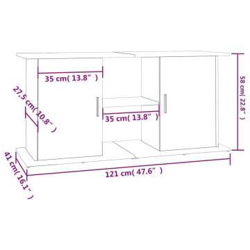 White Aquarium Stand 121x41x58 cm - Stylish & Durable