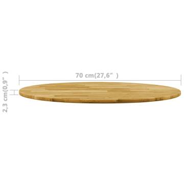 Solid Oak Round Table Top - 700mm | Hipo Market