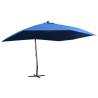 Hanging Parasol with Wooden Pole 400x300 cm Blue Colour blue 