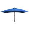 Hanging Parasol with Wooden Pole 400x300 cm - Blue Shade