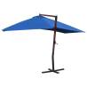 Hanging Parasol with Wooden Pole 400x300 cm - Blue Shade