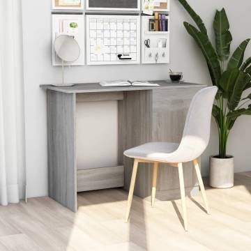 Modern Grey Sonoma Desk - 100x50x76 cm Engineered Wood