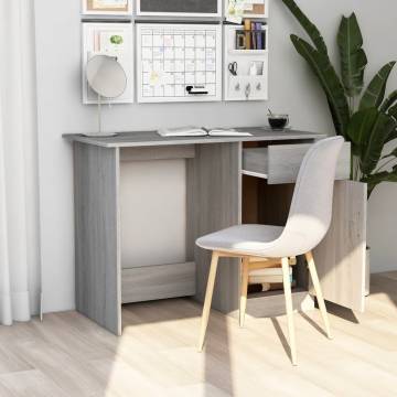 Modern Grey Sonoma Desk - 100x50x76 cm Engineered Wood