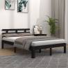 Bed Frame Black Solid Wood 150x200 cm King Size Colour black Size 150 x 200 cm 