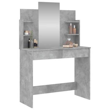 Dressing Table with Mirror - Concrete Grey 96x39x142 cm