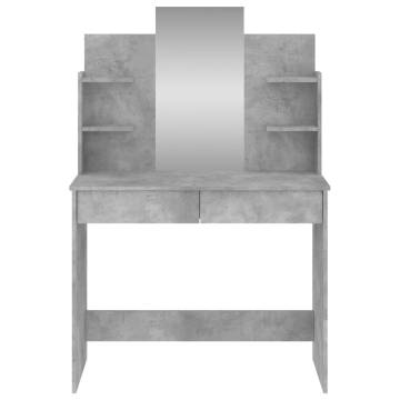 Dressing Table with Mirror - Concrete Grey 96x39x142 cm