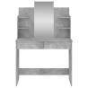 Dressing Table with Mirror - Concrete Grey 96x39x142 cm