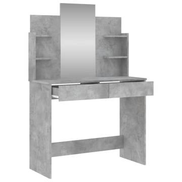 Dressing Table with Mirror - Concrete Grey 96x39x142 cm