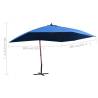 Hanging Parasol with Wooden Pole 400x300 cm - Blue Shade