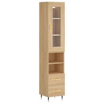 Stylish Highboard Sonoma Oak - 34.5x34x180 cm