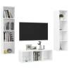 3 Piece High Gloss White TV Cabinet Set - Stylish & Functional