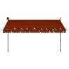 Manual Retractable Awning with LED - Orange & Brown 350cm