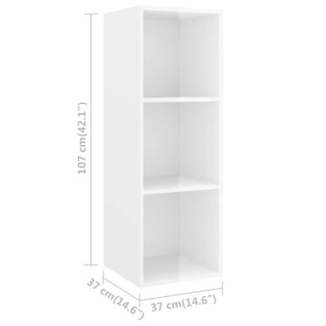 3 Piece High Gloss White TV Cabinet Set - Stylish & Functional