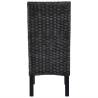 Dining Chairs Set - 4 Pcs Black Kubu Rattan & Mango Wood