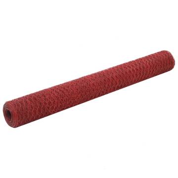 Red PVC Coated Chicken Wire Fence 25x1.2 m | HipoMarket