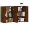 Brown Oak Wall Mounted Cabinets - 2 Pcs | HipoMarket