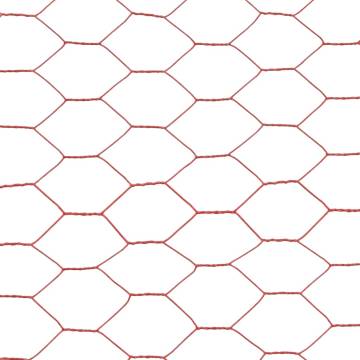 Red PVC Coated Chicken Wire Fence 25x1.2 m | HipoMarket