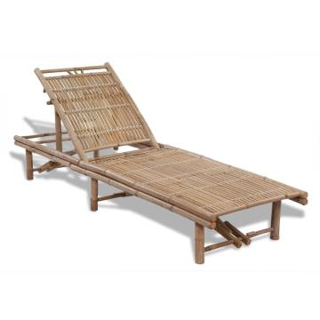 Stylish Sun Lounger Bamboo - 3 Adjustable Positions