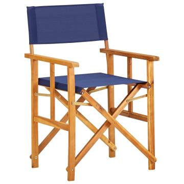 Stylish Director's Chair in Solid Acacia Wood - Blue