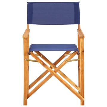 Stylish Director's Chair in Solid Acacia Wood - Blue