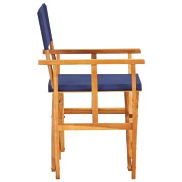 Stylish Director's Chair in Solid Acacia Wood - Blue