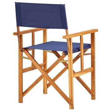 Stylish Director's Chair in Solid Acacia Wood - Blue