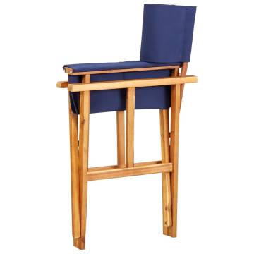 Stylish Director's Chair in Solid Acacia Wood - Blue