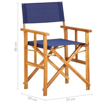 Stylish Director's Chair in Solid Acacia Wood - Blue