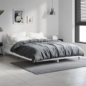 High Gloss White Bed Frame 135x190 cm - Modern & Durable