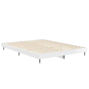 High Gloss White Bed Frame 135x190 cm - Modern & Durable