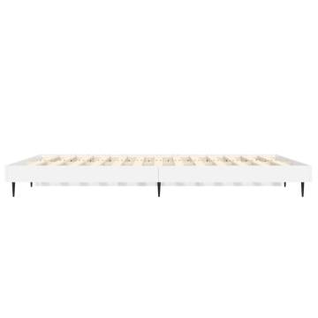 High Gloss White Bed Frame 135x190 cm - Modern & Durable