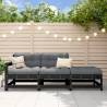 3 Piece Garden Lounge Set with Cushions Black Solid Wood Colour black pine Quantity in Package 1 Model 3-seater 