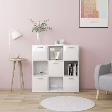 Book Cabinet High Gloss White - Stylish Storage Solution