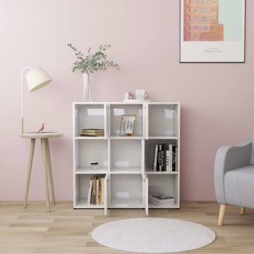 Book Cabinet High Gloss White - Stylish Storage Solution