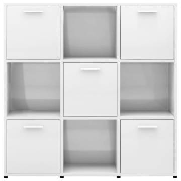 Book Cabinet High Gloss White - Stylish Storage Solution