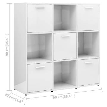 Book Cabinet High Gloss White - Stylish Storage Solution