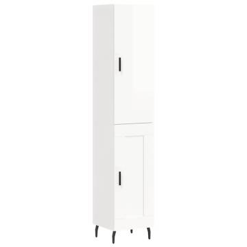 Stylish Highboard High Gloss White - 180 cm Engineered Wood