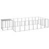 Dog Kennel Silver 10.89 m² Steel Colour silver Size 10.89 m² Quantity in Package 1 