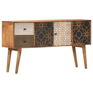 Elegant Sideboard with Printed Pattern - Solid Mango Wood