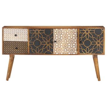 Elegant Sideboard with Printed Pattern - Solid Mango Wood