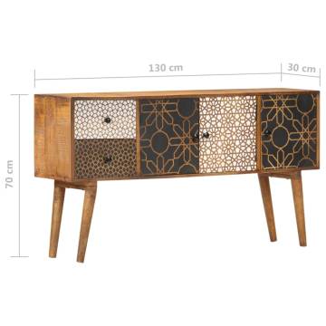 Elegant Sideboard with Printed Pattern - Solid Mango Wood