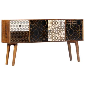 Elegant Sideboard with Printed Pattern - Solid Mango Wood